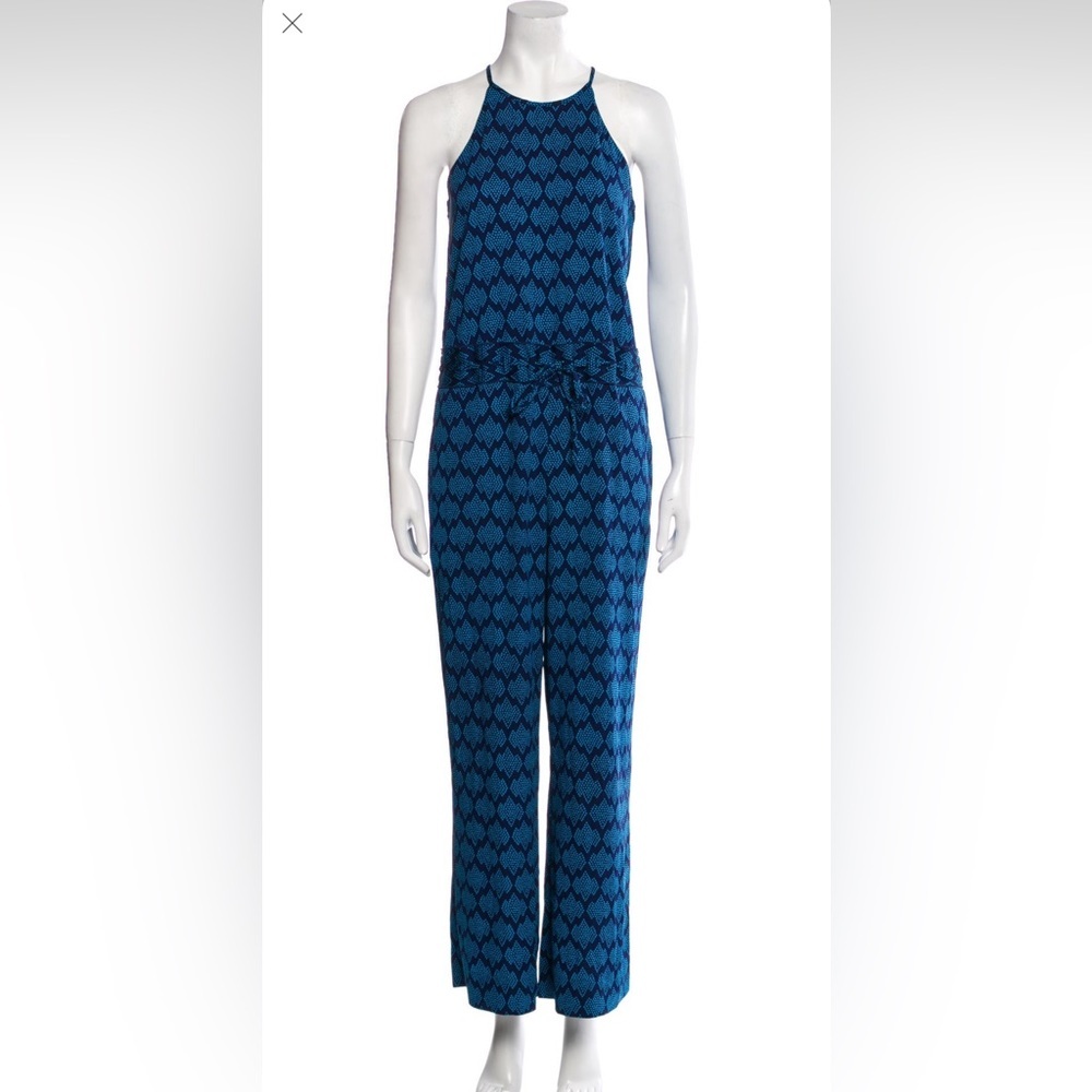 Nwt Diane Von Furtenberg Sleeveless Jumpsuit 10 Silk